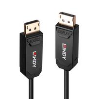 DisplayPort Kabelis - LINDY Šviesolaidinis Hbridinis DisplayPort 2.0 UHBR10 Kabelis, M/M, 50 m, Juodas