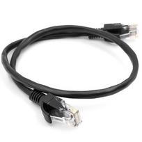 Tinklo Kabelis - Cat5E UTP Pataisymo Laidas 0.5m Juodas