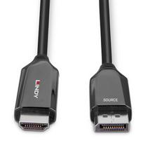 Adapterio Kabelis - LINDY Aktyvus DisplayPort į HDMI Adapterio Kabelis, 4K120Hz, 48Gbps, 4096x2160@120Hz, Juodas