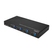 KVM Switch - LINDY 4 Prievadų HDMI 4K60, USB 3.0 ir Garso KVM Switch, Juodas