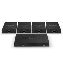AV Skirstytuvo Prailginimas - LINDY Cat.6 4 Prievadų HDMI 4K60 ir IR Skirstytuvo Prailginimas 70 m, Juodas