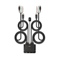 KVM Perjungiklis - 2 Uostų DisplayPort 1.2 KVM Perjungiklis 4096x2160@60Hz USB 2.0 ir Garso