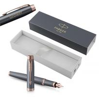 Parker IM „The Finishing Touch“ (F) pilkai mėlynas 2235422 plunksnakotis su graviravimu