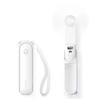 Mini Ventiliatorius Nešiojamasis Ventiliatorius Su Powerbanko Funkcija Ir žibintuvėliu Sulankstomas 4500 Mah Usb-c - Baltas