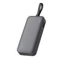 Powerbank 20000mah Usb-a Usb-c Su Integruotu Kabeliu 40w - Pilkas
