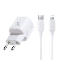 Usb-a Usb-c Tinklo įkroviklis Su Usb-c Kabeliu - "iphone Lightning" 33 W - Baltas