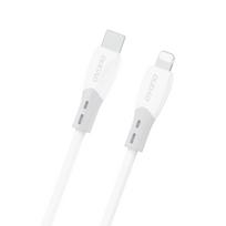 Kabelis Su Silikonine Apyranke Usb-c - "iphone Lightning" L25sx 30w 2 M - Baltas