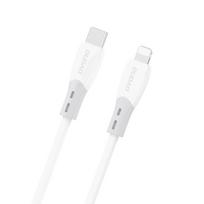 Kabelis Su Silikonine Apyranke Usb-c - "iphone Lightning" L25sx 30w 1 M - Baltas