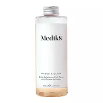 Medik8 - Press&Glow Refill - Tonikas su PHA Rūgštimi ir Eksfoliaciją Aktyvuojančiais Enzimais - Press&Glow Papildymo Buteliukas be Pompos - 200 ml