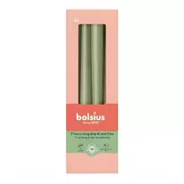 bolsius Table candles, 4 pieces in a box, 245/24mm, olive green