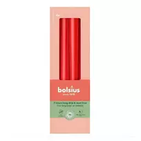 bolsius Table candles, 4 pieces in a box, 245/24mm, red