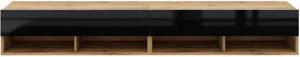 TV staliukas Derby Double, skaidri sp./ruda sp./juoda sp., 32.5 cm x 280 cm x 31 cm