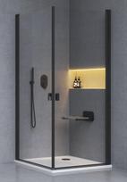 Dušo kabina Ravak Chrome CRV1 1QV70301Z1, kvadratinė, be padėklo, 90 cm x 90 cm x 195 cm, juoda sp./grūdintas