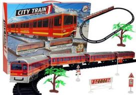 Žaislinis traukinys su bėgiais Lean Toys City Train 1, įvairių spalvų