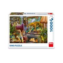 Dėlionė Dino Tigers Aweken To Life, 47 cm x 66 cm, 1000 vnt., įvairių spalvų