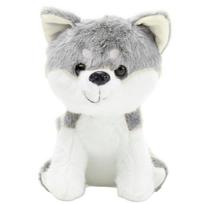 Pliušinis žaislas vilkas Lean Toys 22169, balta sp./pilka sp., 20 cm