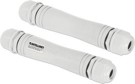 Intellinet Ultra Long Range Outdoor Fast Ethernet PoE+ Extender Kit Extends PoE up to 1000 m (3280 ft.), One PD Port up to 95 W, IEEE 802.3bt (4PPoE) Compatible, IP67 Waterproof and Dustproof, Set of Two Modules, Plastic, Gray