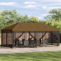Paviljonas su šoninėmis sienelėmis 6 x 3 m Taupe