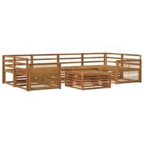 Lauko sofos komplektas 7 pcs Natūrali Kietos akacijos mediena