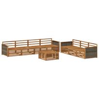 Lauko sofos komplektas 8 pcs Natūrali Kietos akacijos mediena
