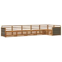 Lauko sofos komplektas 6 pcs Natūrali Kietos akacijos mediena