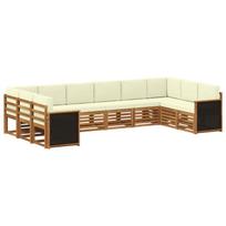 Sekcijos sofų komplektas 7 pcs Natūralus ir grietinėlė