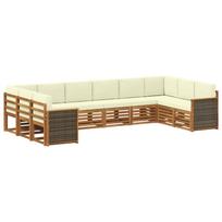 Sekcijos sofų komplektas 7 pcs Natūralus ir grietinėlė