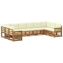 Sekcijos sofų komplektas 7 pcs Natūralus ir grietinėlė