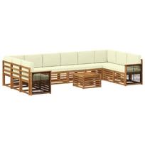 Lauko sofos komplektas su pagalve 8 pcs Natūralus ir grietinėlė
