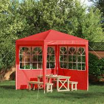 Šventinės palapinės šoninė siena 2 pcs 200 x 195 cm Raudona