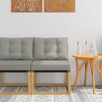 Lauko Vidurinis Sofa Kietas akacijos medis ir tekstilenas Balta