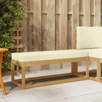 Lauko sėdynė suolelis su pagalve Balta 115 x 43 x 45 cm