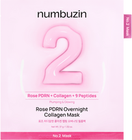 Numbuzin - Nr. 2 Rose PDRN naktinė kolageno kaukė - 4 vnt.