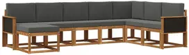 Lauko baldų komplektas Lauko sofos komplektas su pagalve 8 pcs Natūralus ir antracitas