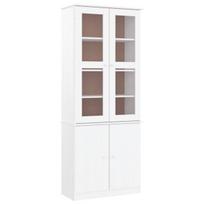 Stiklinė eksponavimo spintelė ALTA, balta, 77x35x186,5cm, pušis CFE376927