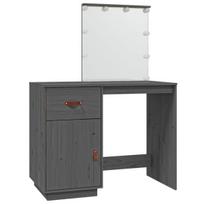 Kosmetinis staliukas，Makiažo stalas su LED, pilkas, 95x50x133,5cm, pušis CFE2873192