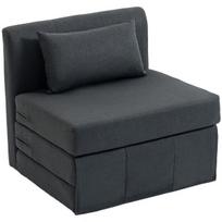 Sėdimas fotelis lova 2-in-1 sulankstomas 80x75 cm tamsiai pilkas