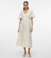 Vero Moda moteriška suknelė 10325233*02, baltas/geltona