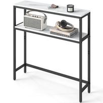 Konsolinis stalas 20x80x80 cm Baltas Juodas MDF Plienas