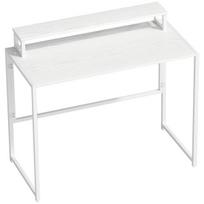 Sulankstomas rašomasis stalas 100x48x87,5 cm baltas, monitoriaus stovas, MDF