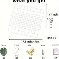 Tinklelio vielos lenta kambario sienų dekorui, Grid Wall White X2