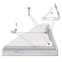 Universalus tvirtinimo rinkinys Fieldmann FZDO 9001 metaliniams sodo nameliams, betoninis pagrindas, lengvas montavimas
