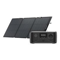 Nešiojamas įkroviklis (Power bank) EcoFlow River 3 UPS + Solar Panel 160W, 90000 mAh, 300 - 600 W, juoda sp.
