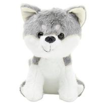 Pliušinis žaislas vilkas Lean Toys 22169, balta sp./pilka sp., 20 cm