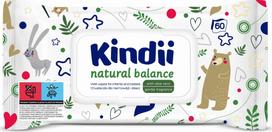 Drėgnos servetėlės kūdikiams, odos valymui, vaikams Kindii Natural Balance, 60 vnt.