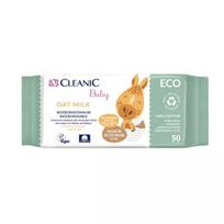 Drėgnos servetėlės kūdikiams, odos valymui, vaikams Cleanic Baby Eco Oat Milk, 50 vnt.