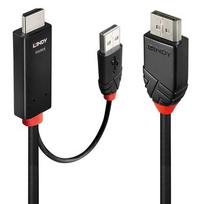 Lindy HDMI to DisplayPort Adapter Cable (black/red, 3 meters)