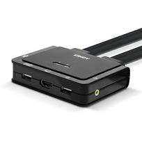 Lindy 2-Port HDMI 4K60, USB Type-C, USB 2.0  AND  Audio Cable KVM Switch