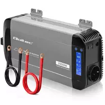 Qoltec Pure Sine Wave Inverter | 12V to 230V | 1000/2000W | LCD | USB | USB-C | Compatible with LiFePO4, GEL, AGM