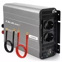 Qoltec MS Wave Voltage Converter | 12V to 230V | 2000/4000W | USB | Compatible with LiFePO4, GEL, and AGM batteries